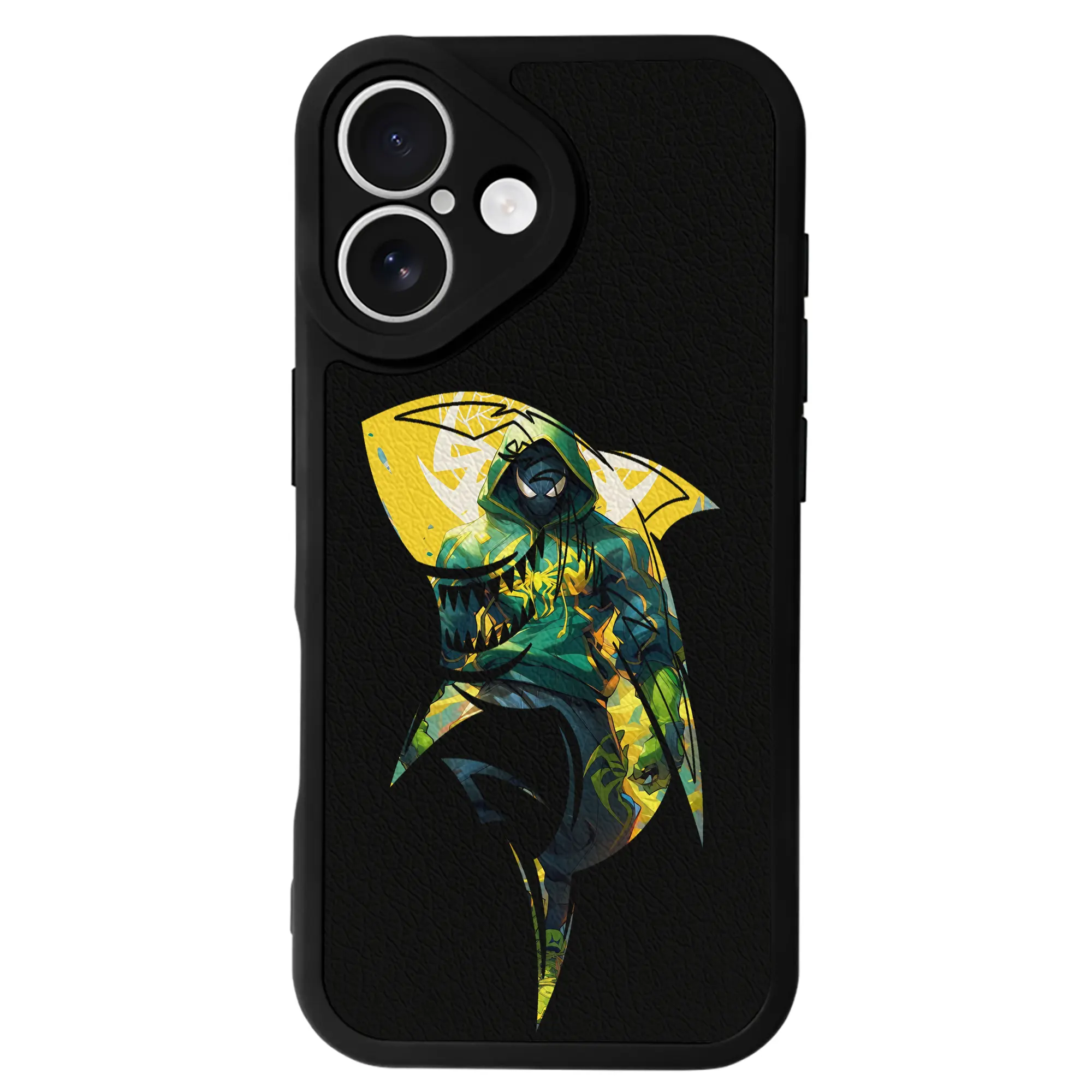 アベンジャーズ (Avenjāzu) グッズ スパイダーマン（Spider-Man） - IPhone 16シリーズ対応 ・ シリコンスマホケース ・ レザー調 ・ 高精度フィット ・ 耐衝撃 ・ ワイヤレス充電対応 ・ 精密カット